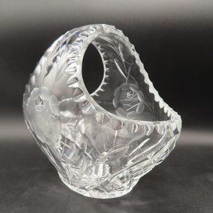 Vintage Cut Etched Crystal Basket